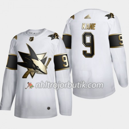 Män Ishockey San Jose Sharks tröja Evander Kane 9 Adidas 2019-20 Golden Edition Vit Authentic